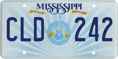 MS license plate CLD242