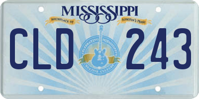 MS license plate CLD243