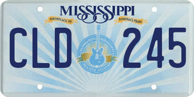 MS license plate CLD245