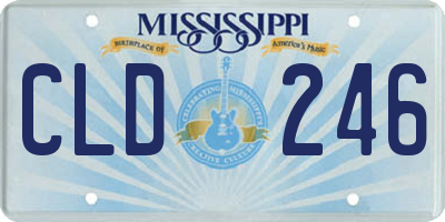 MS license plate CLD246