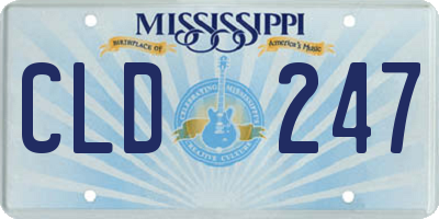 MS license plate CLD247