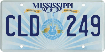 MS license plate CLD249