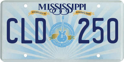 MS license plate CLD250