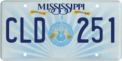 MS license plate CLD251