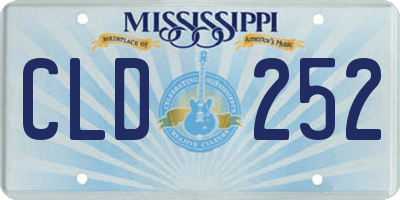 MS license plate CLD252