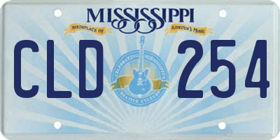 MS license plate CLD254