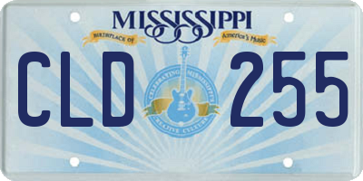 MS license plate CLD255