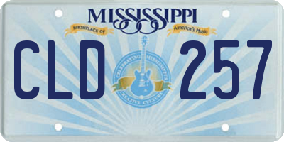 MS license plate CLD257