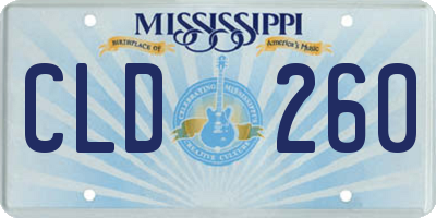 MS license plate CLD260