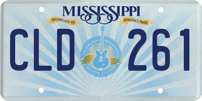 MS license plate CLD261