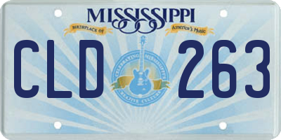 MS license plate CLD263