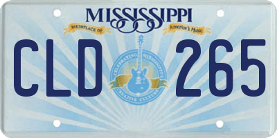 MS license plate CLD265