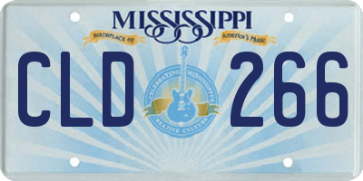 MS license plate CLD266