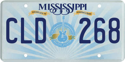 MS license plate CLD268