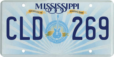 MS license plate CLD269