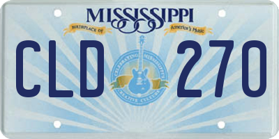 MS license plate CLD270