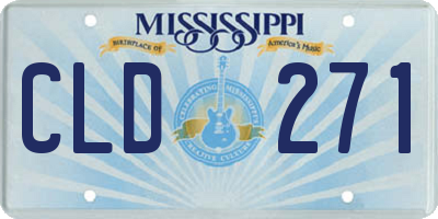 MS license plate CLD271