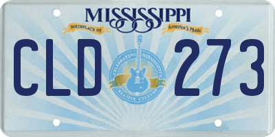 MS license plate CLD273