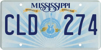 MS license plate CLD274