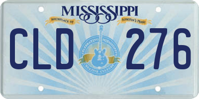 MS license plate CLD276