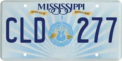 MS license plate CLD277