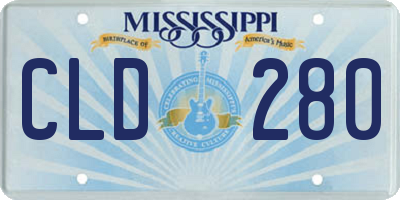 MS license plate CLD280