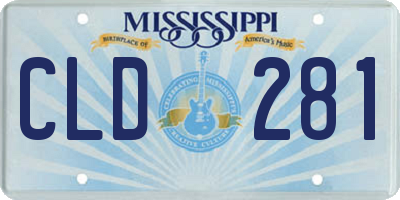 MS license plate CLD281