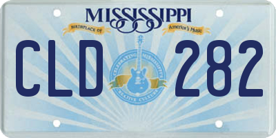 MS license plate CLD282