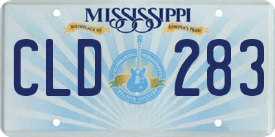MS license plate CLD283