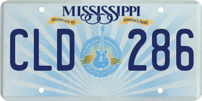 MS license plate CLD286