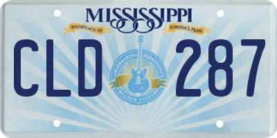 MS license plate CLD287