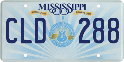 MS license plate CLD288