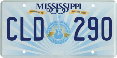 MS license plate CLD290