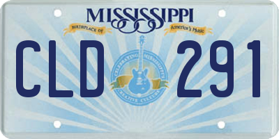 MS license plate CLD291