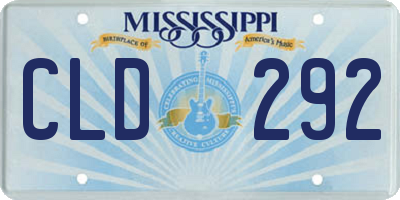 MS license plate CLD292