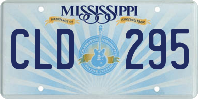 MS license plate CLD295