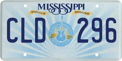 MS license plate CLD296