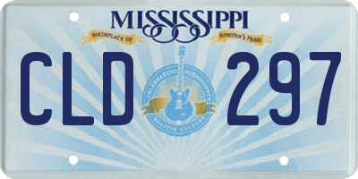 MS license plate CLD297