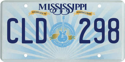 MS license plate CLD298