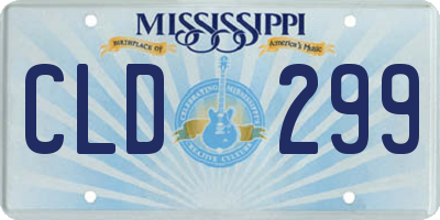 MS license plate CLD299