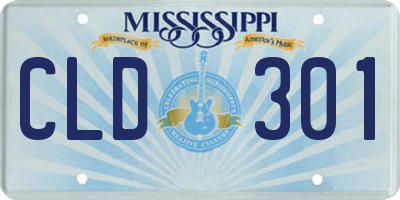 MS license plate CLD301