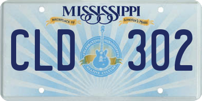 MS license plate CLD302