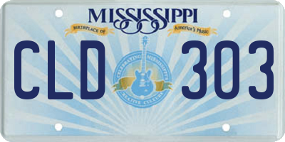 MS license plate CLD303