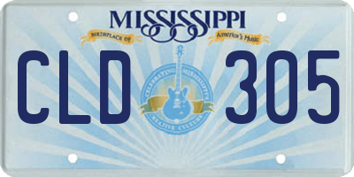 MS license plate CLD305
