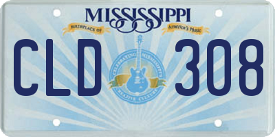 MS license plate CLD308