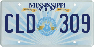 MS license plate CLD309