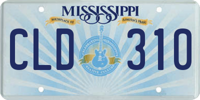 MS license plate CLD310