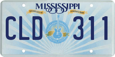 MS license plate CLD311