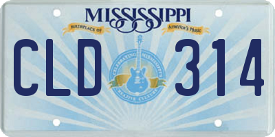 MS license plate CLD314