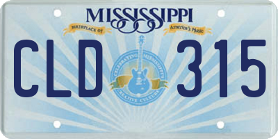 MS license plate CLD315